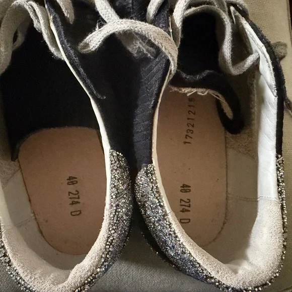 Golden Goose Superstar Black Corduroy Sneakers with Swarovski Crystals Sz 40 EUC - Picture 9 of 9